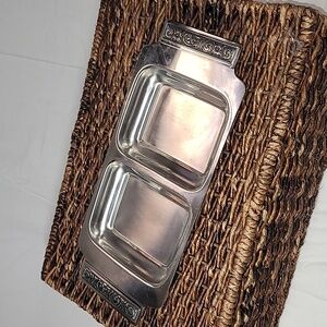 International Decorator Stainless Divided Relish Tray 18-8 Mid Century Modern